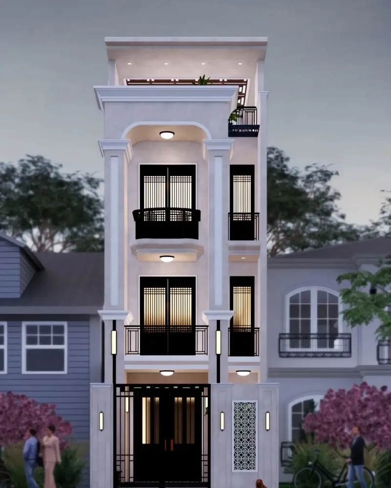 Thiết kế nhà 4 tầng 6m cao cấp
