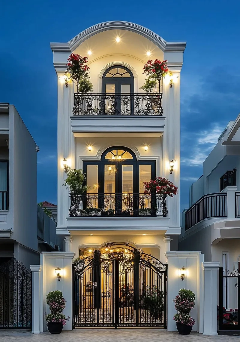 Chi tiết phào chỉ mặt tiền tân cổ điển