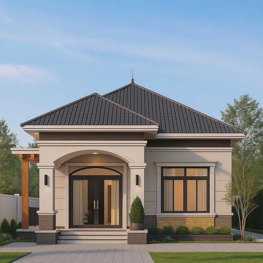 Bể bơi mini kết hợp làm nhà vườn đơn giản tiện nghi