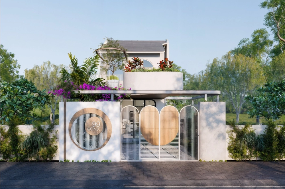 Góc thư giãn với chòi nghỉ đơn giản bên hồ cá nhỏ