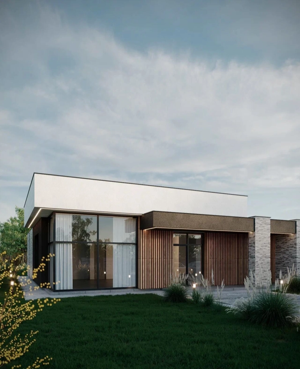 Vẻ đẹp bề thế của biệt thự vườn mái bằng có gara ô tô