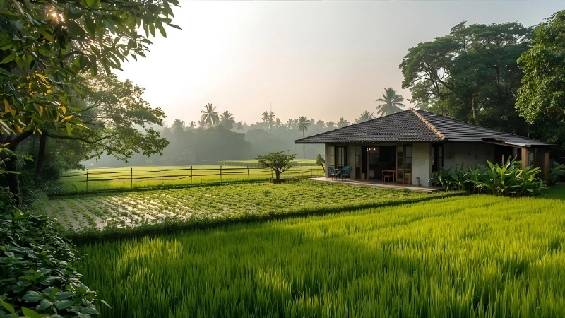 Mẫu nhà tiền chế làm nhà vườn nghỉ dưỡng ngoại ô