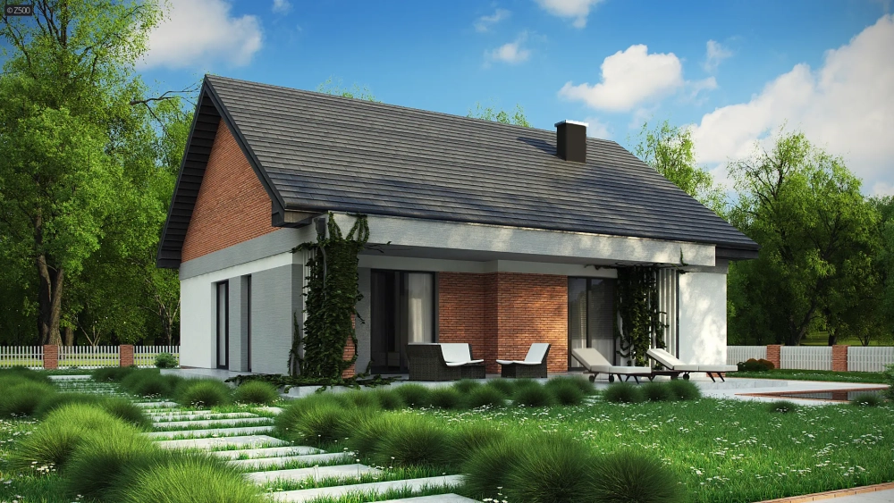 Mẫu nhà vườn cấp 4 giá rẻ với thiết kế tối giản