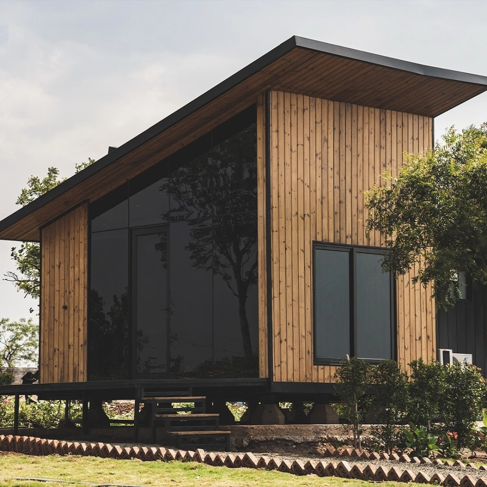 Nhà lắp ghép nghỉ dưỡng ven suối với thiết kế độc đáo