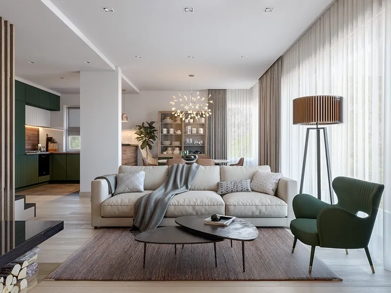 Nội thất phòng khách nhà phố cao cấp