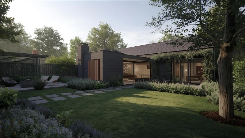 Hồ cá koi kết hợp hòn non bộ chuẩn phong thủy trong thiết kế sân vườn