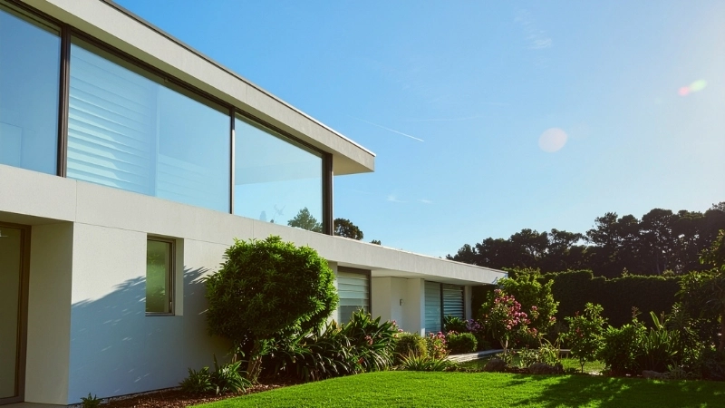 Bản vẽ phối cảnh thiết kế nhà vườn ven sông hiện đại với hệ thống kè chắn an toàn