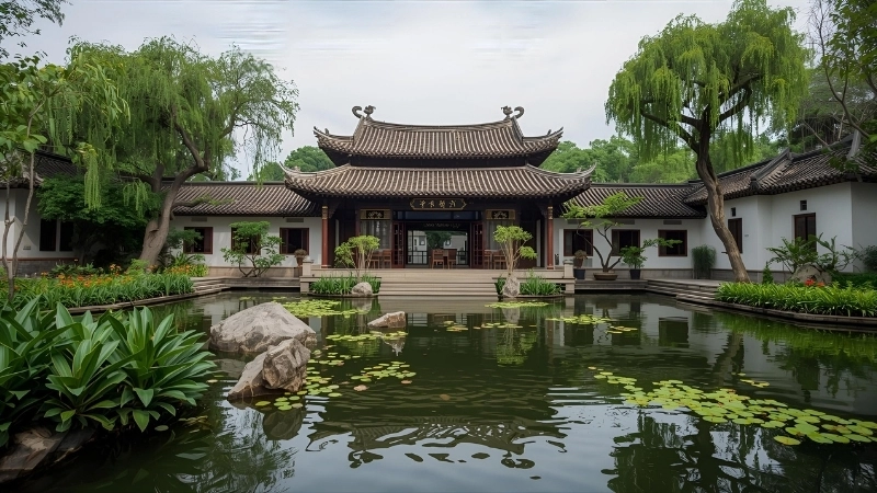 Mẫu thiết kế tiểu cảnh sân vườn hiện đại với sự kết hợp hài hòa giữa cây xanh và yếu tố nước