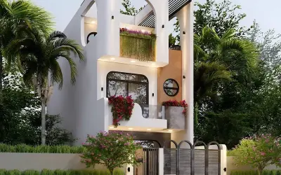 Mẫu nhà phố 2 tầng đẹp và tối ưu không gian sống hiện đại