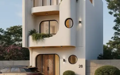 Mẫu nhà phố mặt tiền 6m đẹp và hiện đại tối ưu công năng