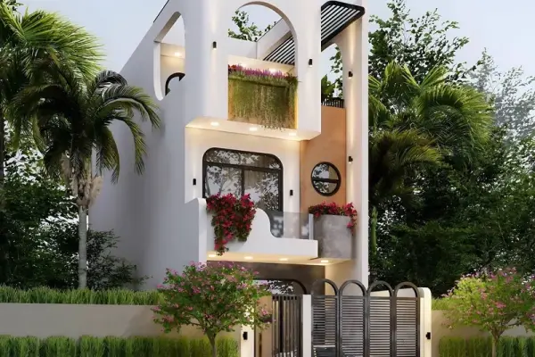 Mẫu nhà phố 2 tầng đẹp và tối ưu không gian sống hiện đại