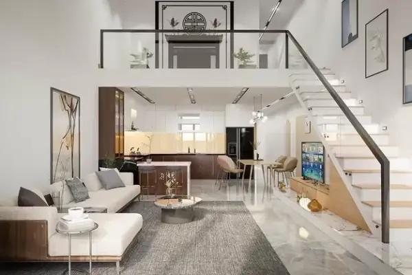 Mẫu nhà ống có gác lửng đầy đủ công năng thông minh