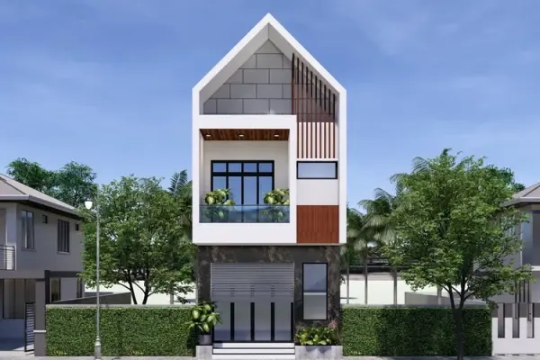 Mẫu nhà ống mái thái nổi bật với không gian thoáng mát