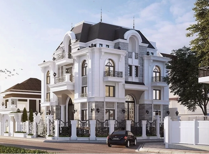 Biệt thự 200m2 tân cổ điển kiểu Pháp