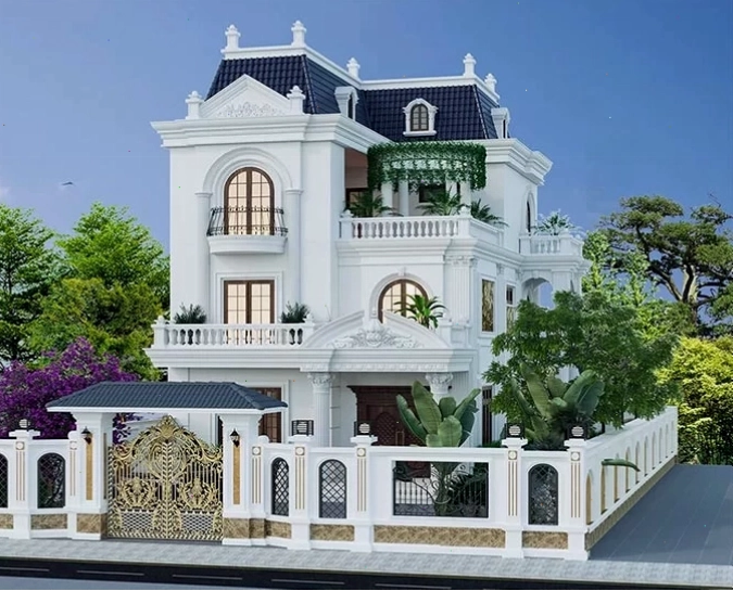 Biệt thự 3 tầng tân cổ điển 2 mặt tiền