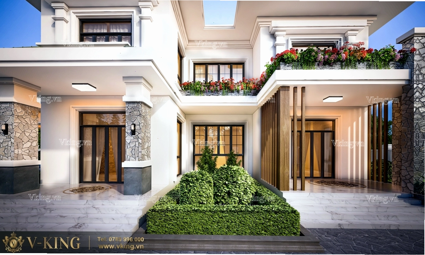 Biệt thự nhà vườn phong cách Địa Trung Hải với mái ngói đỏ