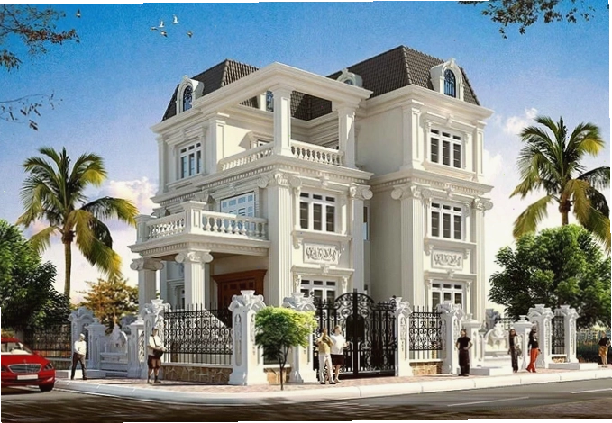 Biệt thự tân cổ điển kiểu Pháp diện tích lớn