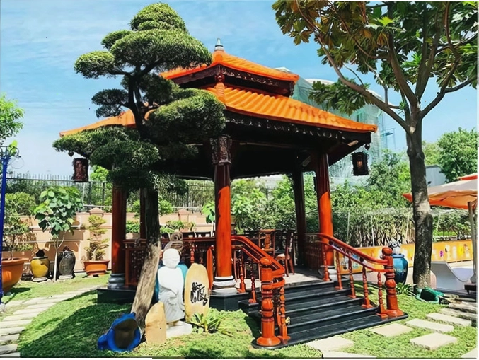 Chòi lục giác 2 tầng với thiết kế ấn tượng và không gian rộng rãi