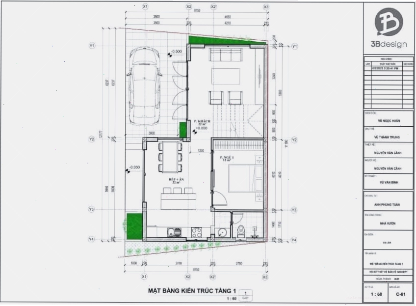 Công năng tầng 1 của mẫu nhà vườn 100m2