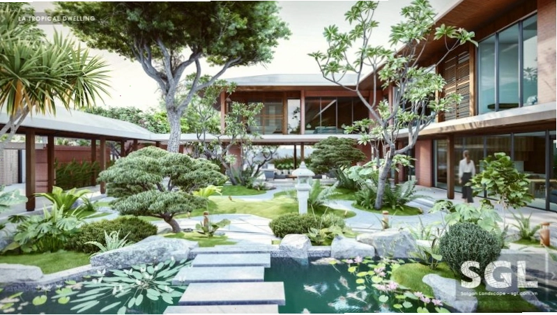 Dự án thiết kế nhà vườn LA TROPICAL DWELLING ở Long An mang phong cách nhiệt đới