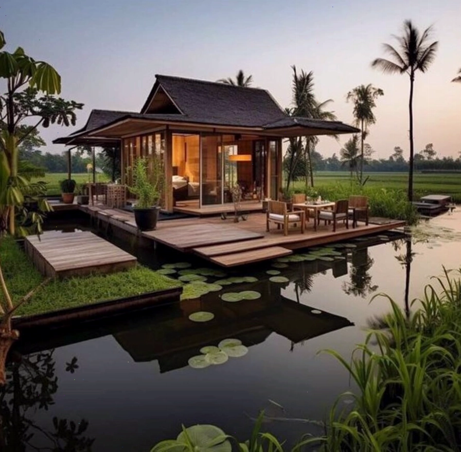 Homestay nhà vườn phong cách cổ điển bên cạnh hồ sen thơ mộng