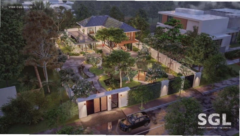 Không gian nội thất nhà vườn kiểu Nhật với đồ nội thất tối giản và màu sắc trung tính