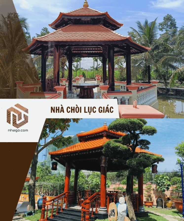 Không gian thư giãn bên trong nhà chòi lục giác