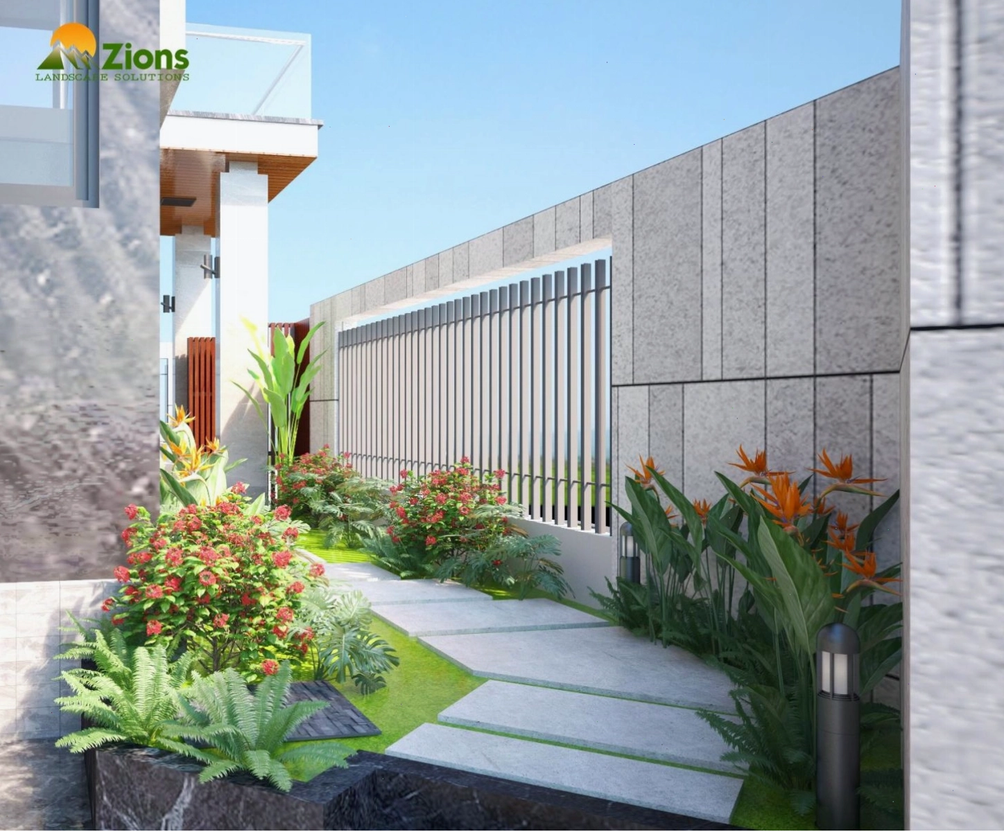 Khu vực ngồi thư giãn trong sân vườn nhà cấp 4 hiện đại