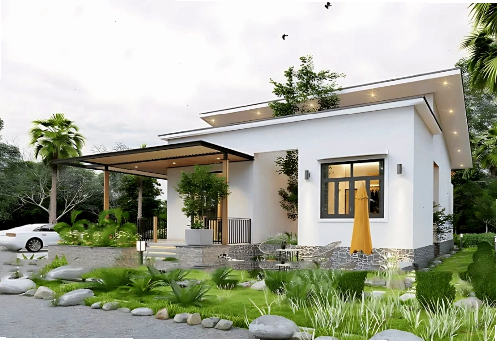 Khu vườn nhỏ xinh trước hiên nhà vườn cấp 4