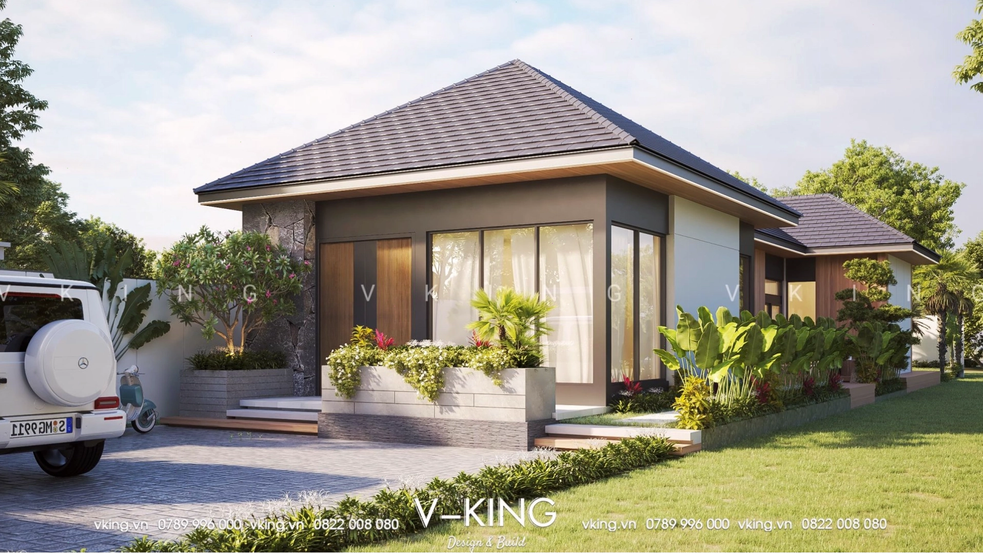 Lối đi trong vườn biệt thự
