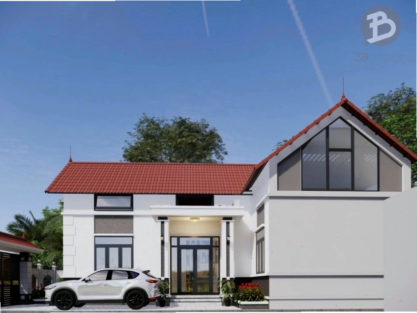 Mẫu nhà 100m2 tân cổ điển có sân vườn