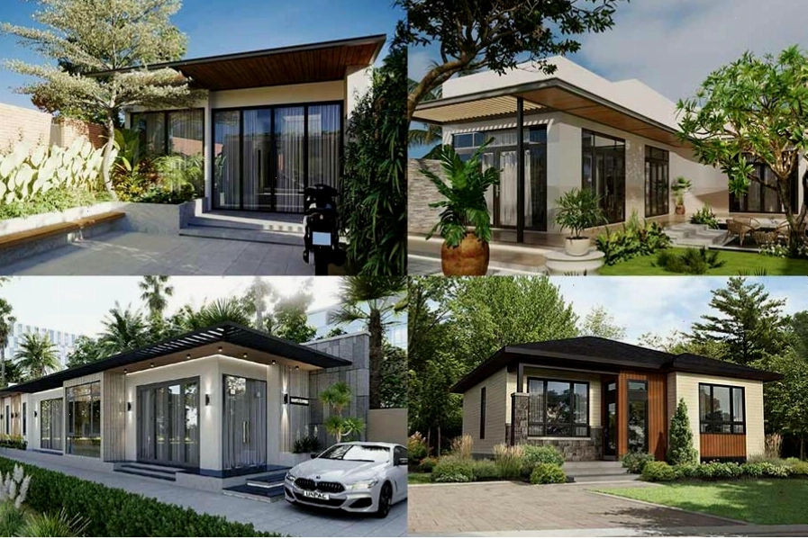 Mẫu nhà cấp 4 không gian mở hiện đại