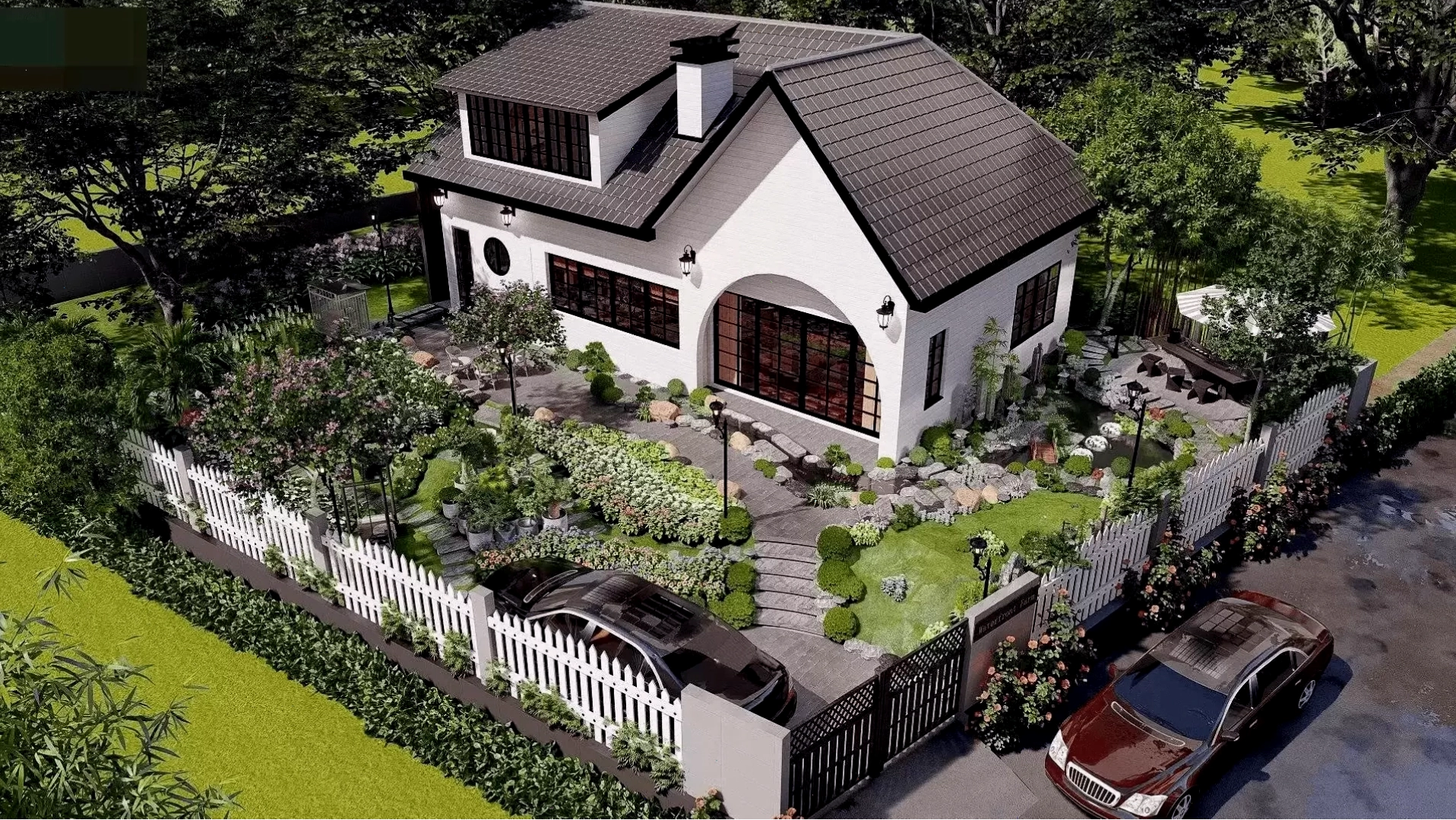 Mẫu nhà vườn cấp 4 có gác lửng sang trọng, tận dụng tối đa không gian
