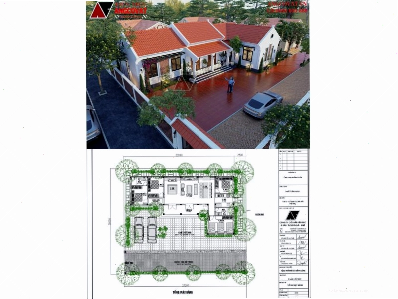 Mẫu nhà vườn cấp 4 có sân vườn quy hoạch gọn gàng