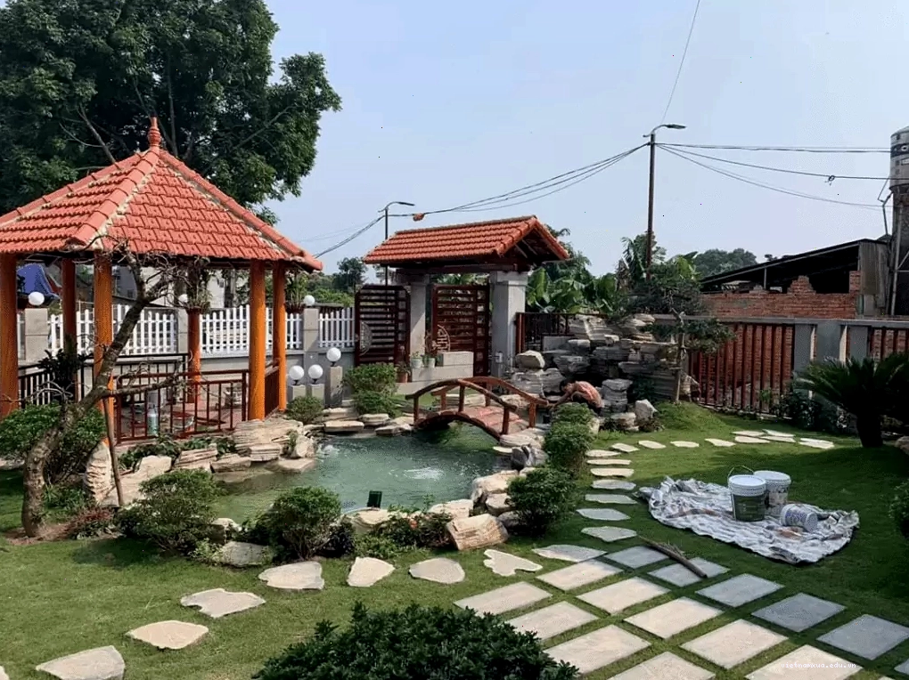 Mẫu nhà vườn cấp 4 đẹp ấn tượng với kiến trúc độc đáo