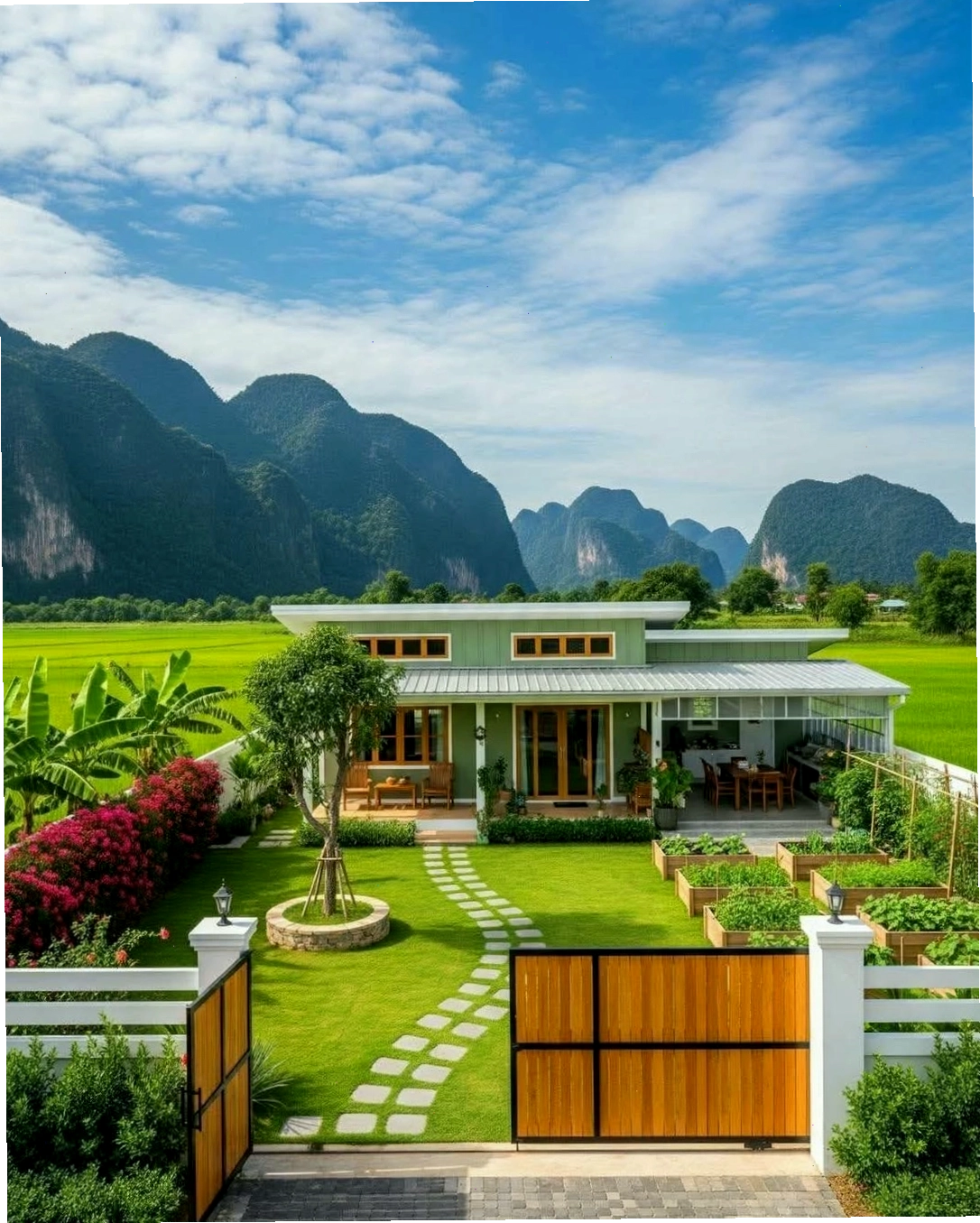 Mẫu nhà vườn cấp 4 giữa núi rừng thơ mộng