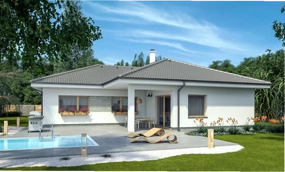 Mẫu nhà vườn cấp 4 mái Nhật kết hợp không gian mở tạo cảm giác thoáng mát