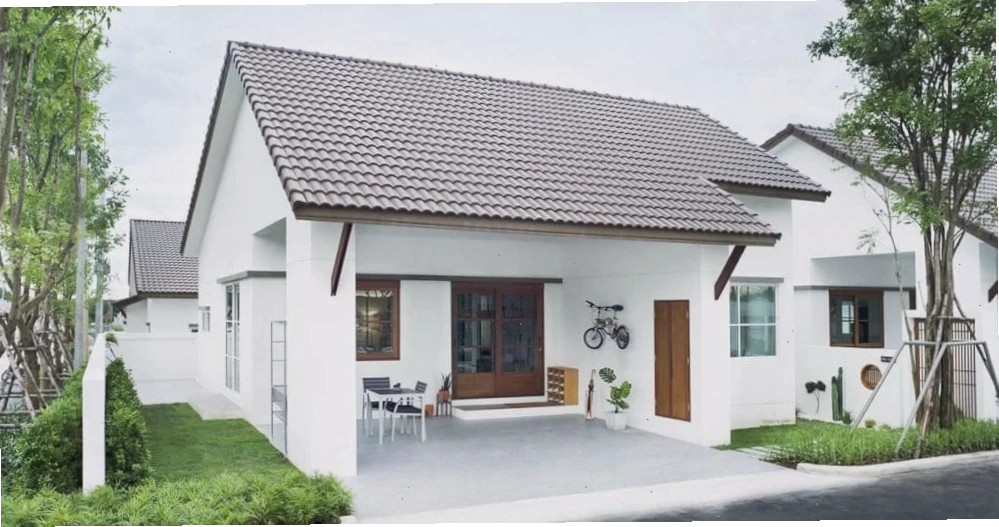 Mẫu nhà vườn cấp 4 mái Thái có hiên nhà rộng rãi
