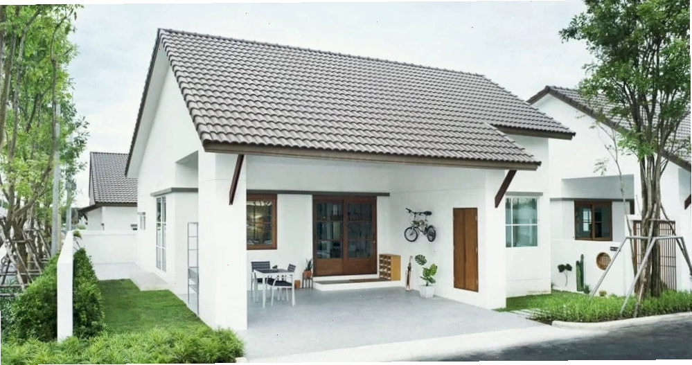 Mẫu nhà vườn cấp 4 mái Thái với hiên nhà rộng rãi, phù hợp không gian nông thôn