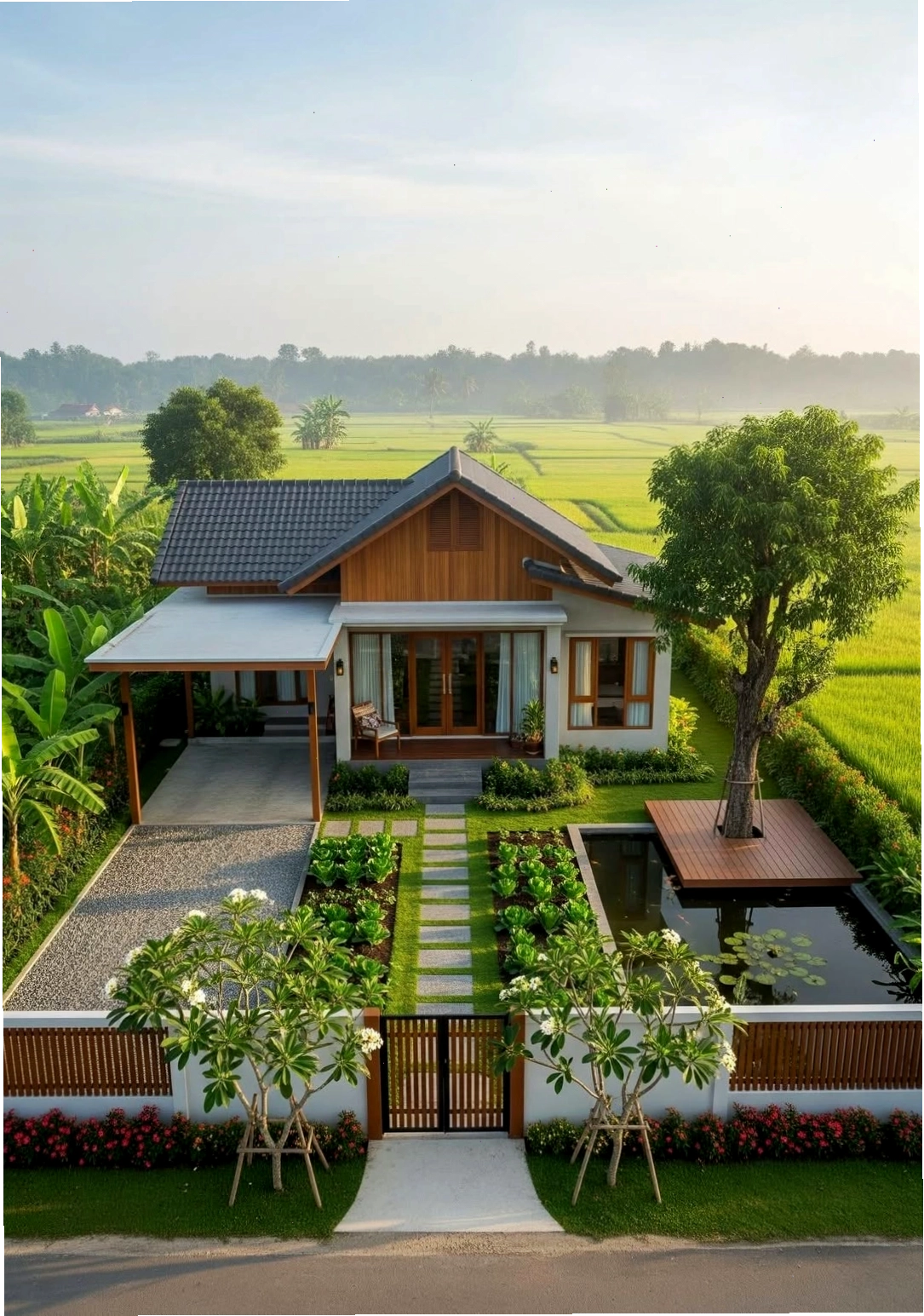 Mẫu Nhà Vườn Cấp 4 Nông Thôn Đẹp Bình Yên Giữa Thiên Nhiên