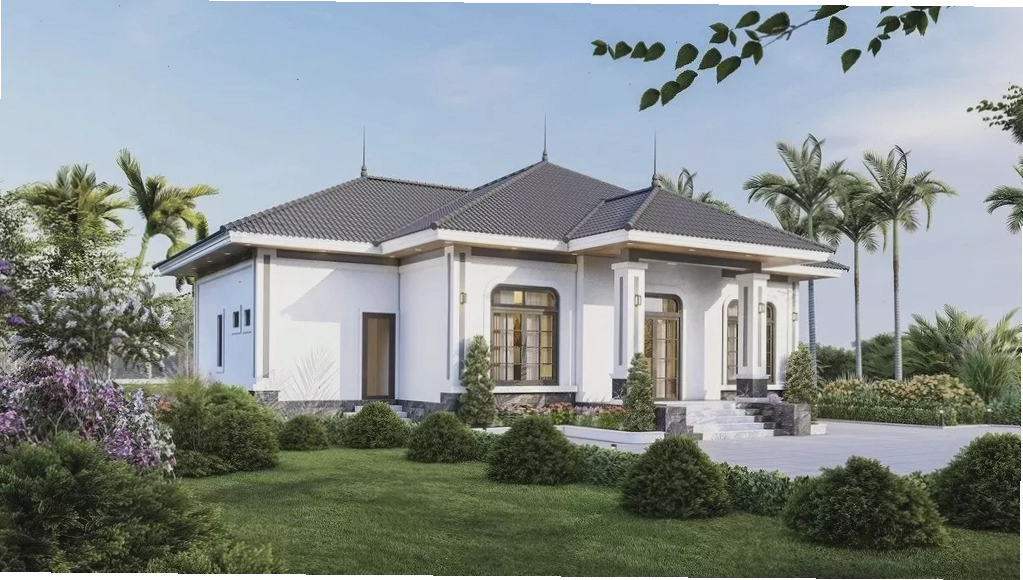 Mẫu nhà vườn cấp 4 với kiến trúc sang trọng ở vùng nông thôn