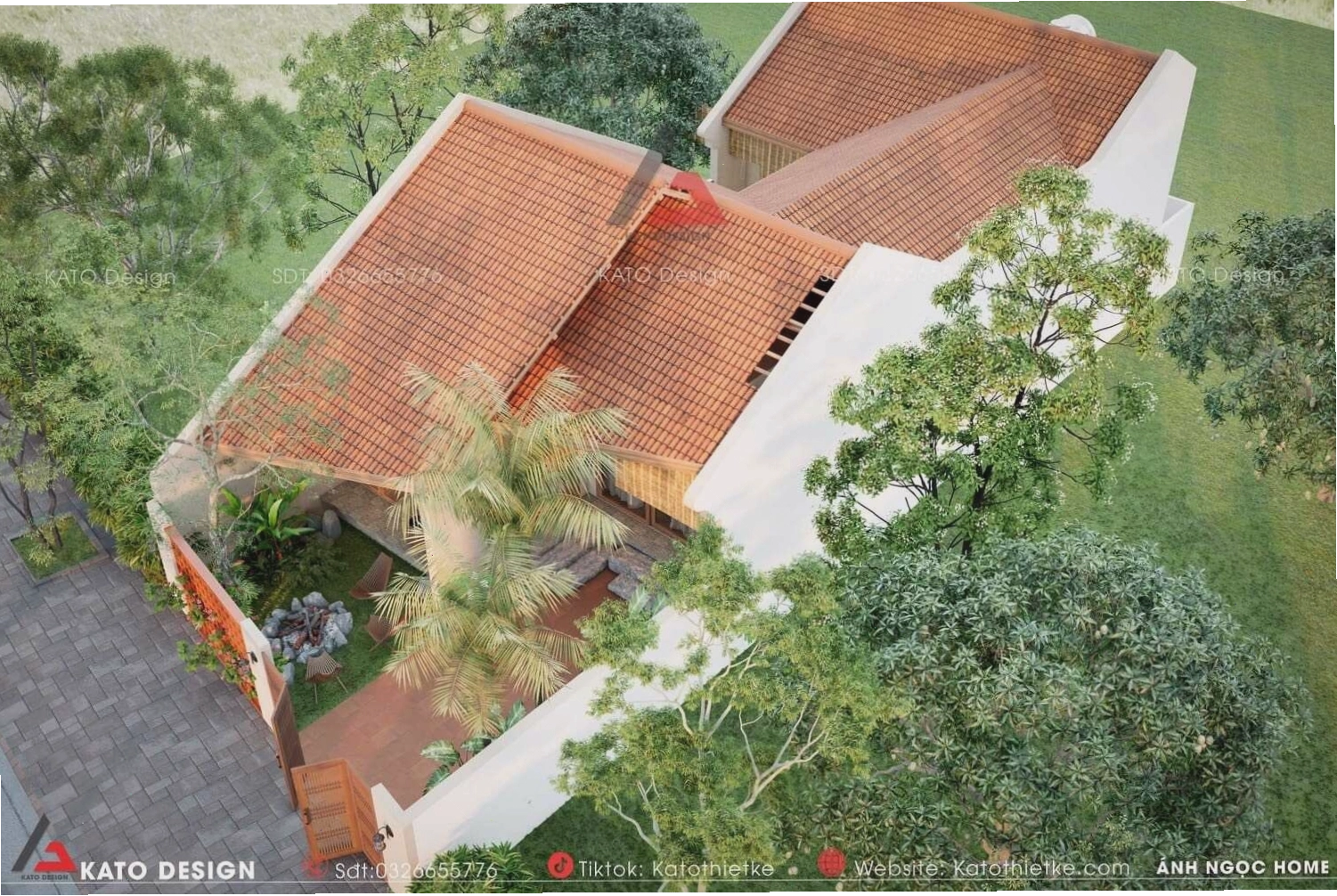 Mẫu nhà vườn nhỏ đẹp kết hợp yếu tố truyền thống và hiện đại