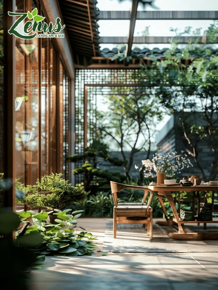 Mẫu sân vườn Nhật đẹp trên sân thượng
