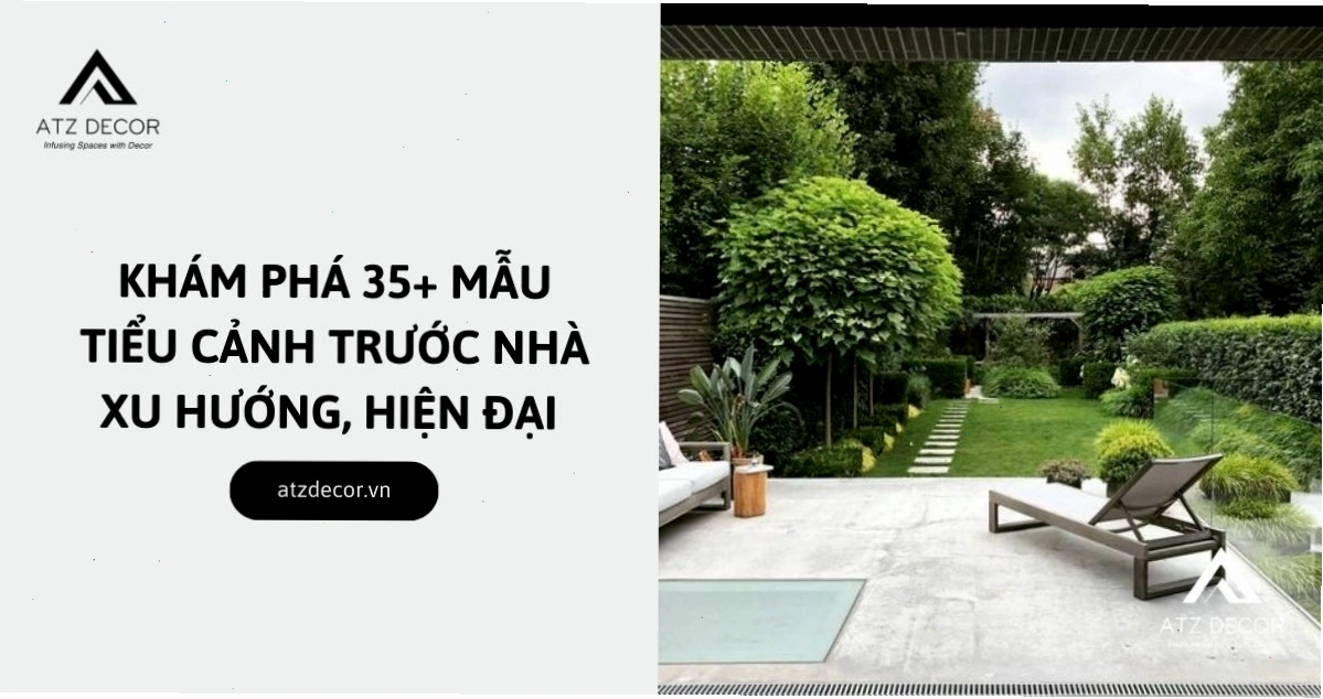 Mẫu sân vườn nhỏ đẹp trước nhà với cây xanh và hoa rực rỡ