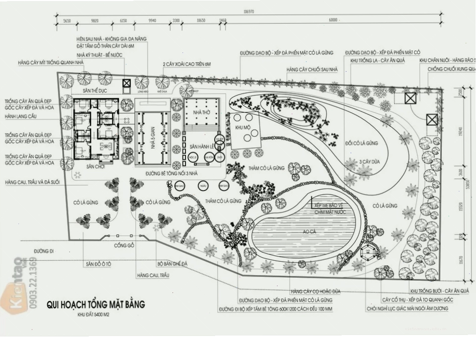 Mẫu thiết kế nhà vườn 1000m2 đẹp với kiến trúc hiện đại