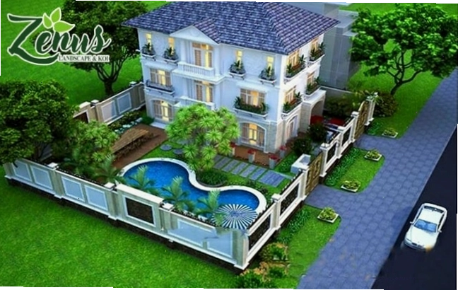 Mẫu thiết kế thi công sân vườn biệt thự hiện đại