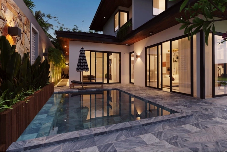 Nhà biệt thự 2 tầng đẹp có hồ bơi
