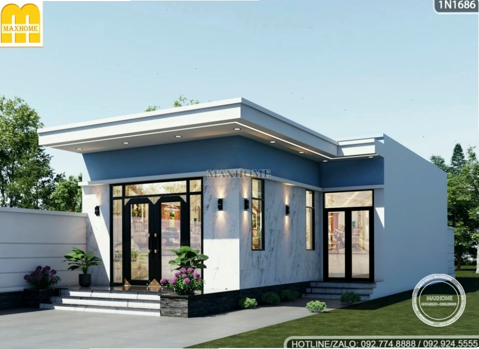 Nhà cấp 4 mái bằng nhỏ gọn dưới 100m2