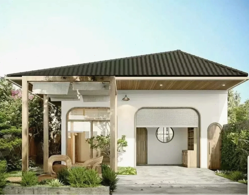 Nhà cấp 4 mái Nhật có gác xép đẹp sở hữu phong cách đơn giản nhưng đầy đủ tiện nghi