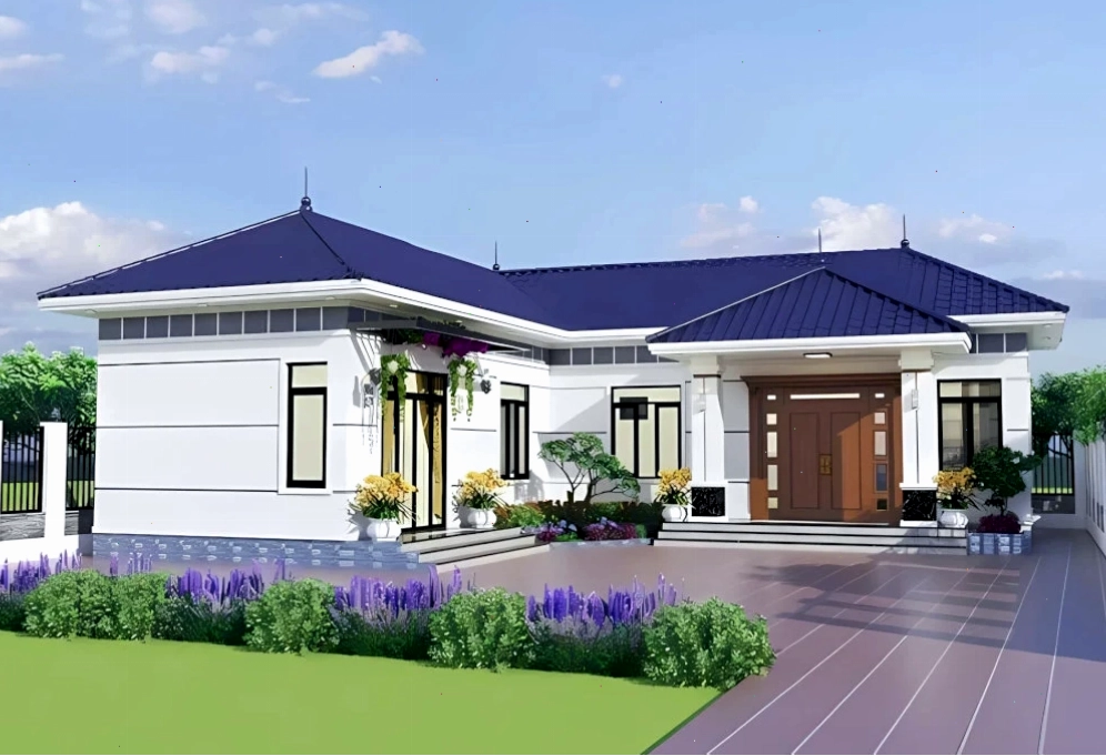 Nhà vườn cấpL mái Nhật lợp ngói xanh
